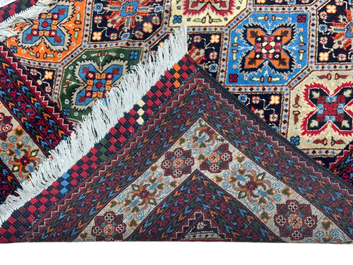 Hand-Knotted Afghani Kashi Wool Rug – 4’9″  x  6’7″