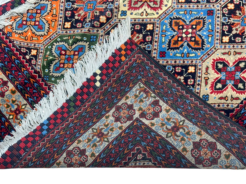 Hand-Knotted Afghani Kashi Wool Rug – 4’9″  x  6’7″