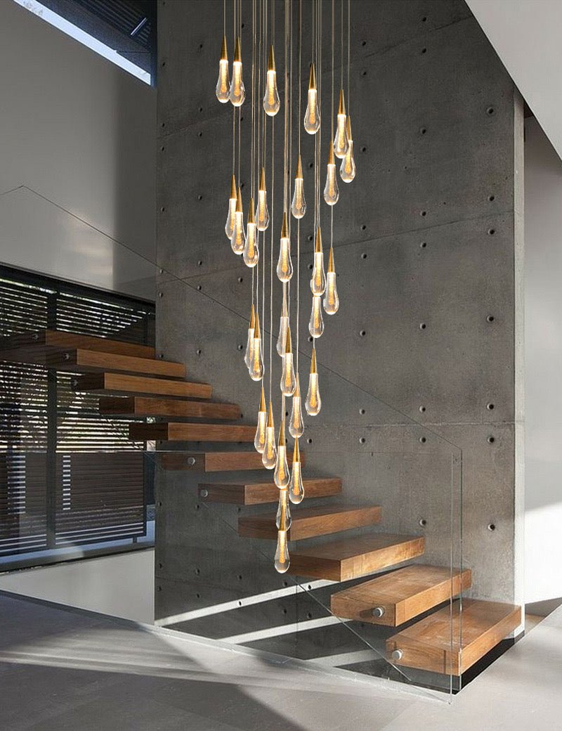 MIRODEMI® Long hanging crystal lamp for luxury living room, staircase, dining room, stairwell