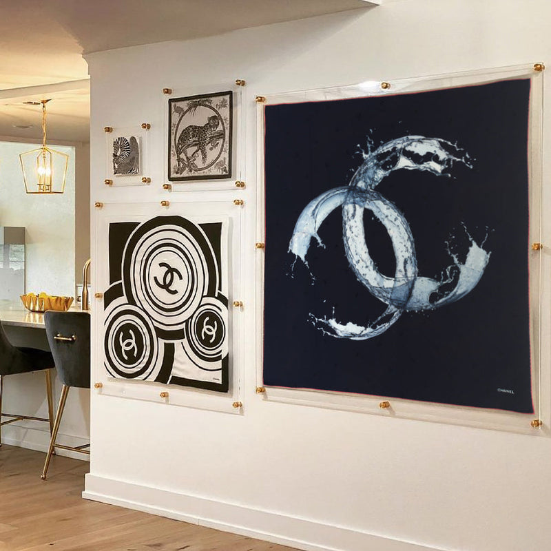 36x36" Floating Clear Acrylic Scarf Frame (Frame Size 40x40")