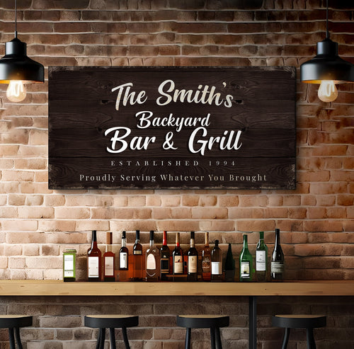Backyard Bar & Grill Sign XV