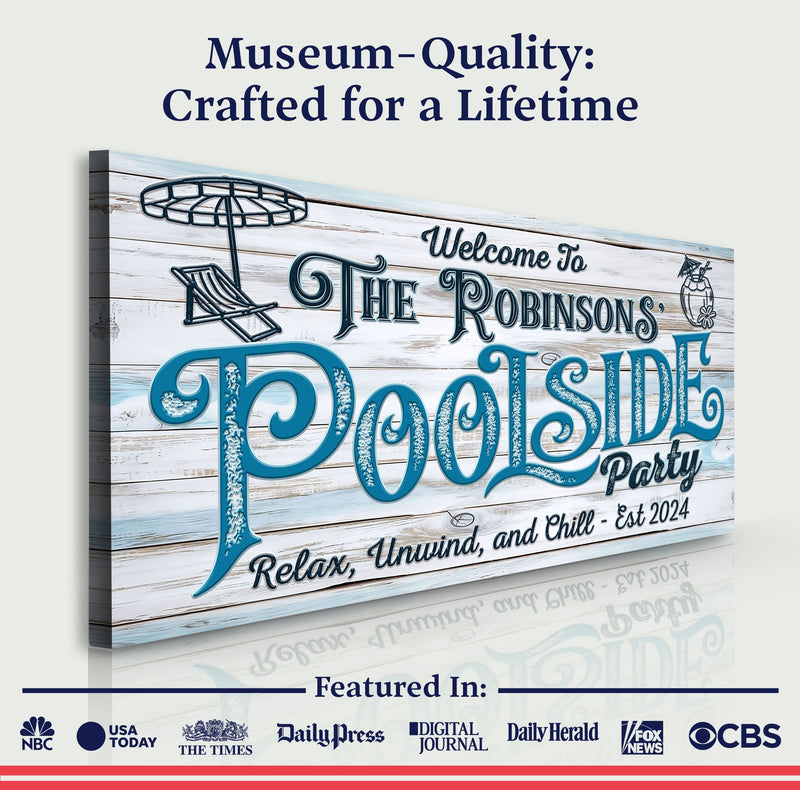 Personalized Poolside Party Sign