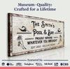 Personalized Rustic Pool And Bar Sign