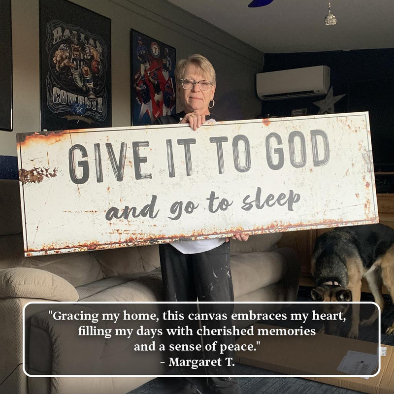 Give It To God And Go To Sleep Rustic Sign