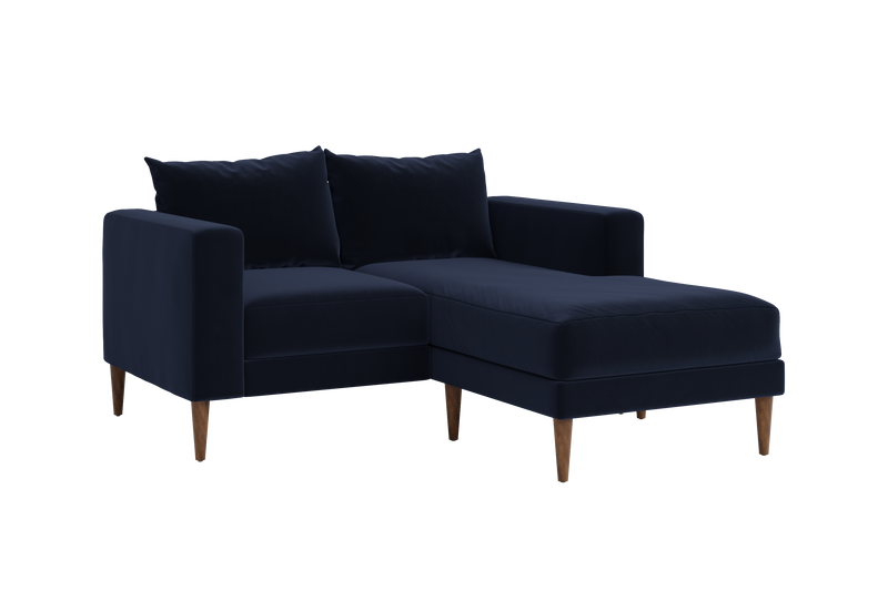 The Essential Loveseat Sectional in Recycled Velvet