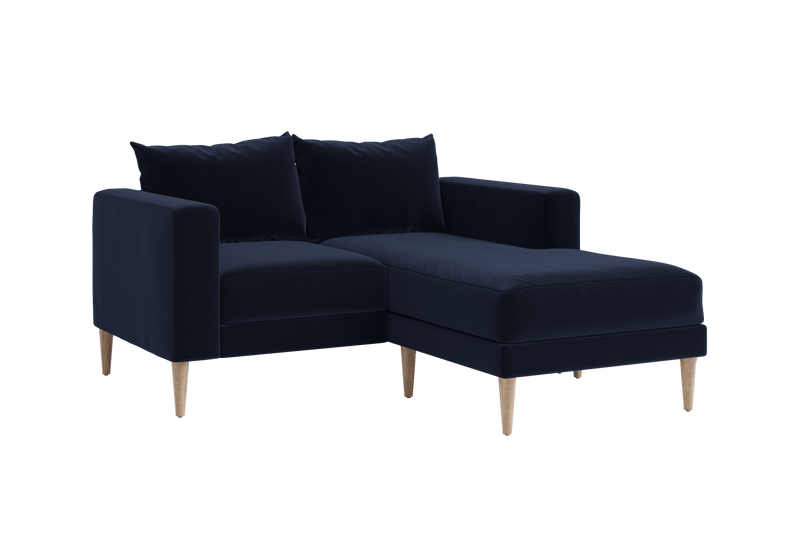 The Essential Loveseat Sectional in Recycled Velvet
