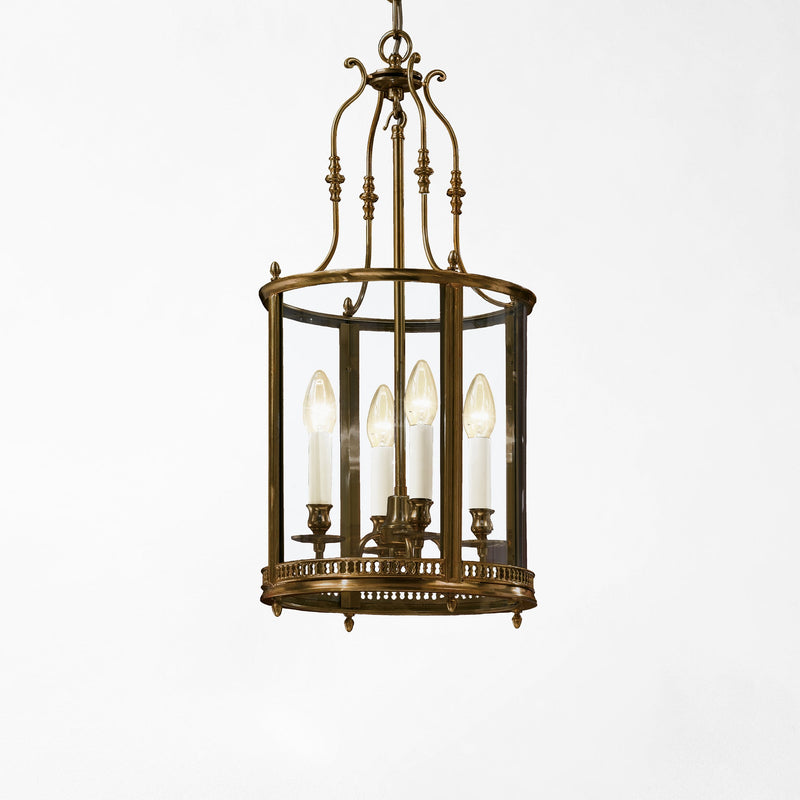 Italian bronze lantern with glass.
