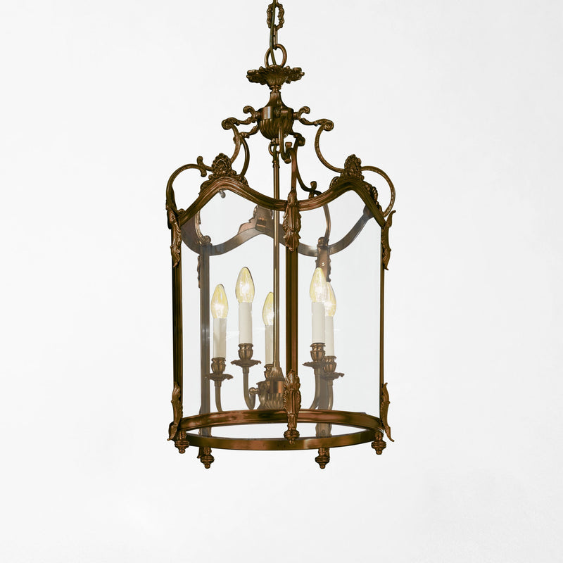 Italian bronze lantern with glass.