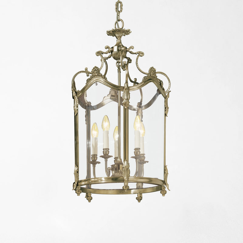 Italian silver lantern with glass.