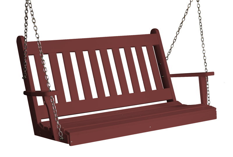 Keystone Amish Co. 5 Foot Franklin Poly Composite Porch Swing, Cherry Wood
