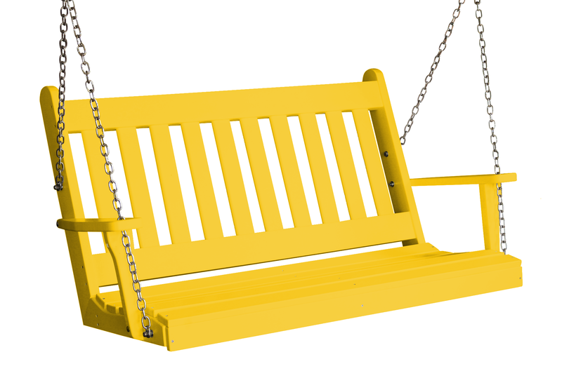 Keystone Amish Co. 5 Foot Franklin Poly Composite Porch Swing, Lemon Yellow