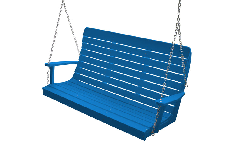 Keystone Amish Co. 4 Foot Salem Composite Poly Porch Swing, Blue