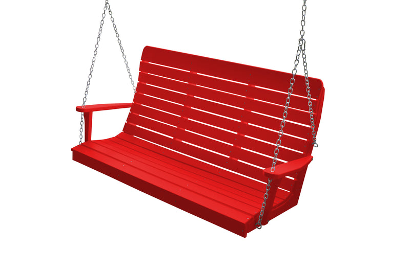 Keystone Amish Co. 5 Foot Salem Composite Poly Porch Swing, Bright Red