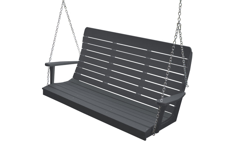 Keystone Amish Co. 4 Foot Salem Composite Poly Porch Swing, Dark Grey