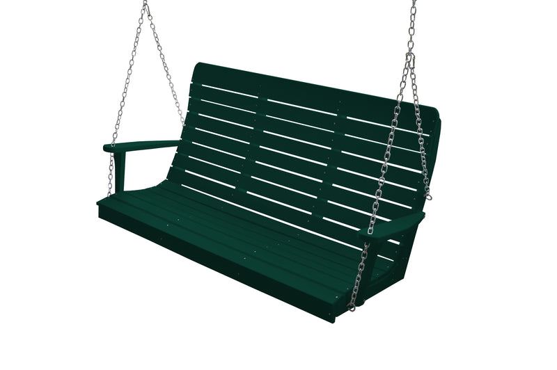 Keystone Amish Co. 4 Foot Salem Composite Poly Porch Swing, Turf Green