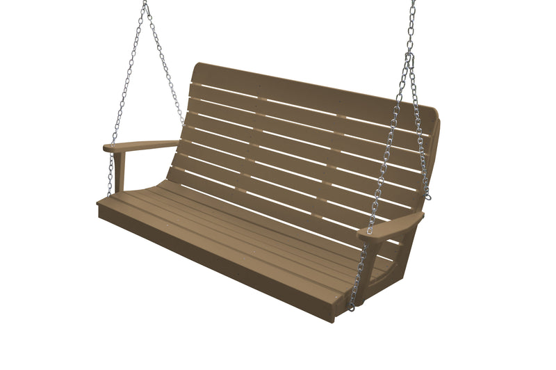 Keystone Amish Co. 5 Foot Salem Composite Poly Porch Swing, Weathered Wood