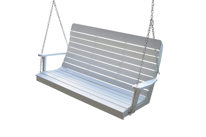 Keystone Amish Co. 5 Foot Salem Composite Poly Porch Swing, Bright White