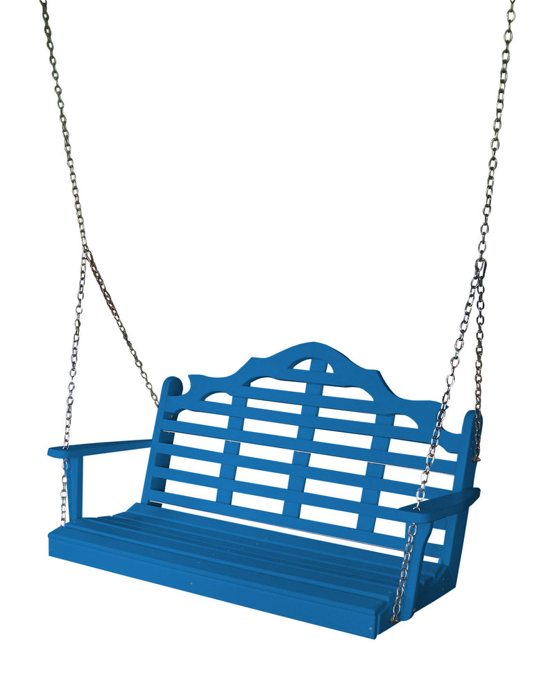 Keystone Amish Co. 5 Foot Milan Recycled Plastic Porch Swing, Blue