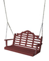 Keystone Amish Co. 4 Foot Milan Recycled Plastic Porch Swing, Cherry Wood