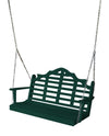 Keystone Amish Co. 4 Foot Milan Recycled Plastic Porch Swing, Turf Green