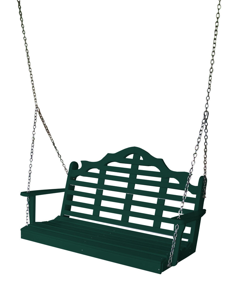 Keystone Amish Co. 5 Foot Milan Recycled Plastic Porch Swing, Turf Green
