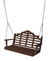 Keystone Amish Co. 4 Foot Milan Recycled Plastic Porch Swing, Tudor Brown