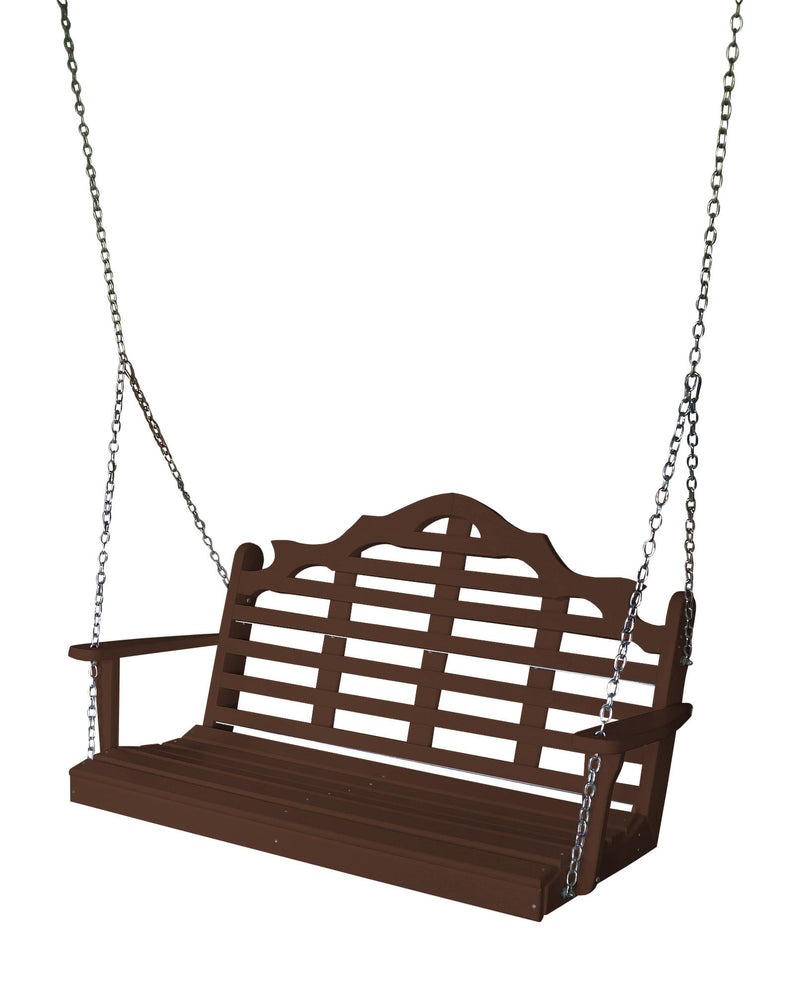Keystone Amish Co. 4 Foot Milan Recycled Plastic Porch Swing, Tudor Brown