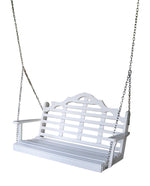 Keystone Amish Co. 5 Foot Milan Recycled Plastic Porch Swing, Bright White