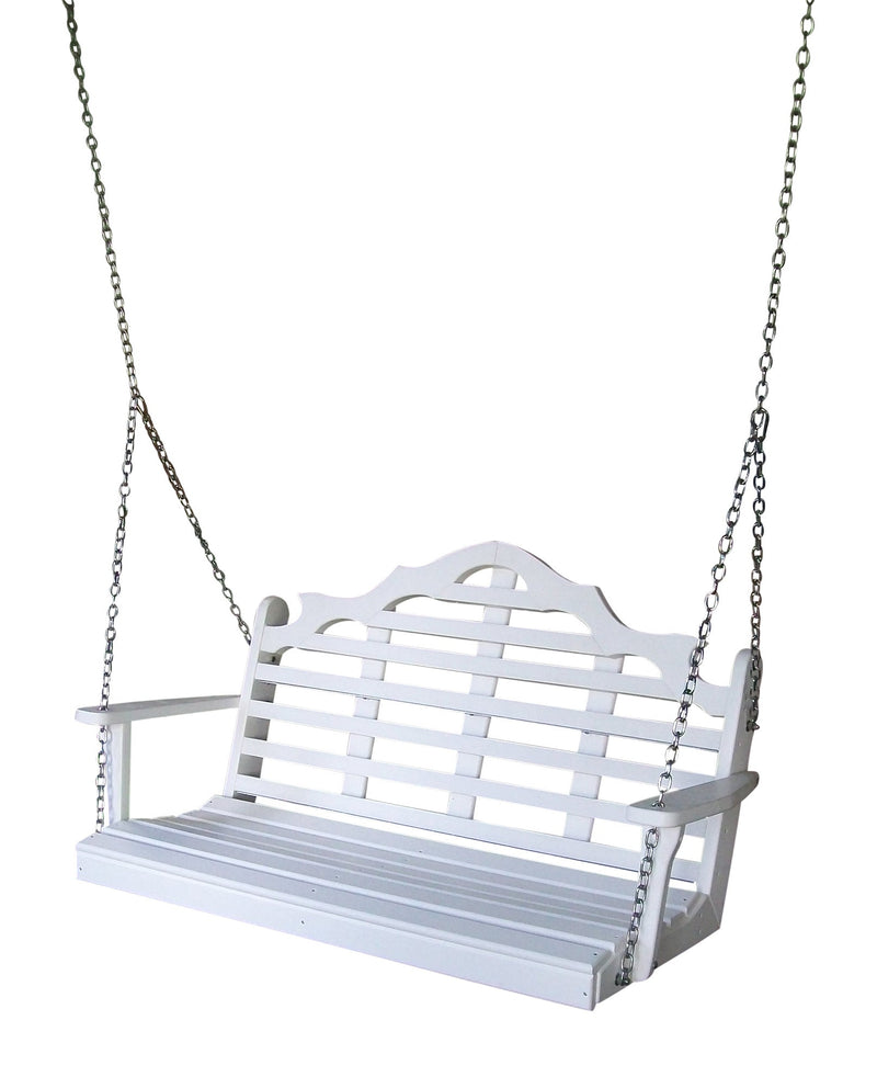 Keystone Amish Co. 5 Foot Milan Recycled Plastic Porch Swing, Bright White