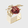 Large sparkle bee napkin ring, ruby, set of four
