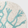 Delicate coral hand beaded placemat, turquoise