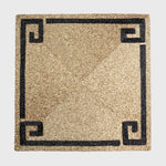 Greek key hand beaded placemat, gold