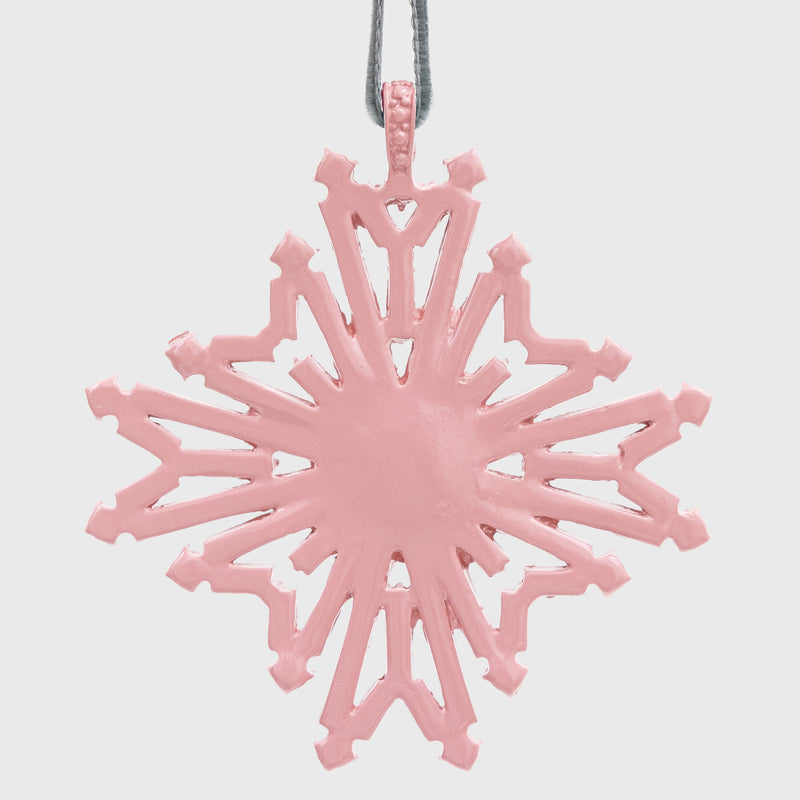 Baguette snowflake hanging ornaments boxed set, sherbet