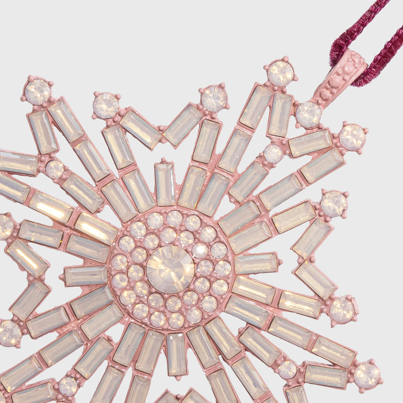 Baguette snowflake hanging ornaments boxed set, sherbet