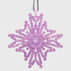 Baguette snowflake hanging ornaments boxed set, sherbet