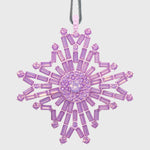 Baguette snowflake hanging ornaments boxed set, sherbet