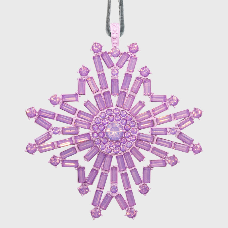 Baguette snowflake hanging ornaments boxed set, sherbet