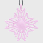 Baguette snowflake hanging ornaments boxed set, sherbet
