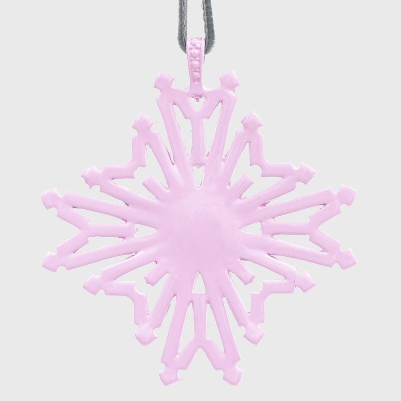 Baguette snowflake hanging ornaments boxed set, sherbet