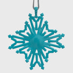 Baguette snowflake hanging ornaments boxed set, sherbet