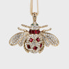 Classic bee hanging ornament boxed set, red and green
