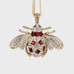Classic bee hanging ornament boxed set, red and green