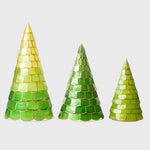 Capiz trees, set of three, green