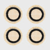 Ruffle edge straw coasters, black