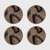 Animal pattern coasters, bronze