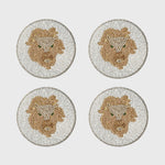 Leo coasters, set of four