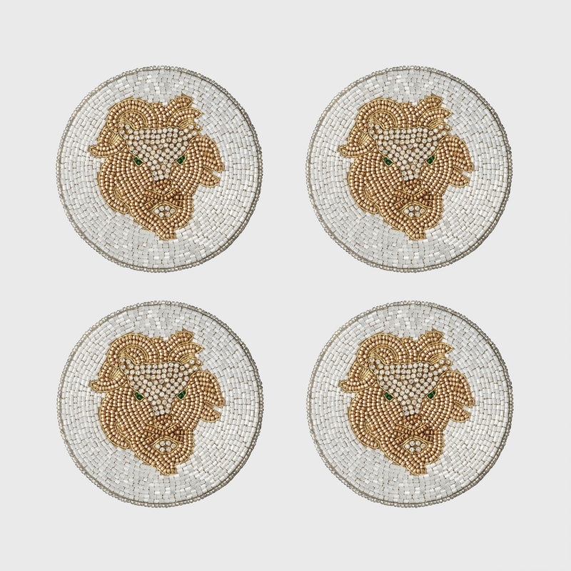 Leo coasters, set of four