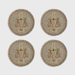 Libra coasters, set of four
