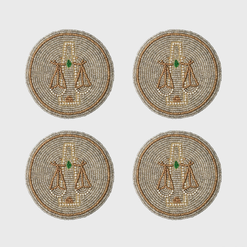 Libra coasters, set of four