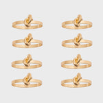 Knot napkin rings, set of eight